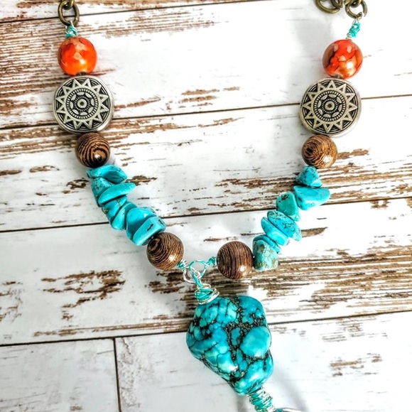 Turquoise Tassel Necklace - Picture 2 of 9